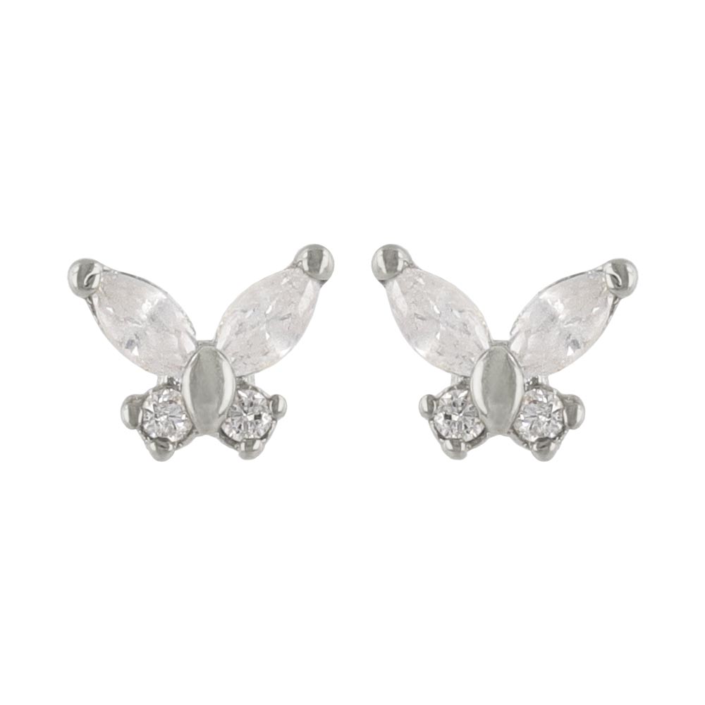 CZ Butterfly Stud Earrings