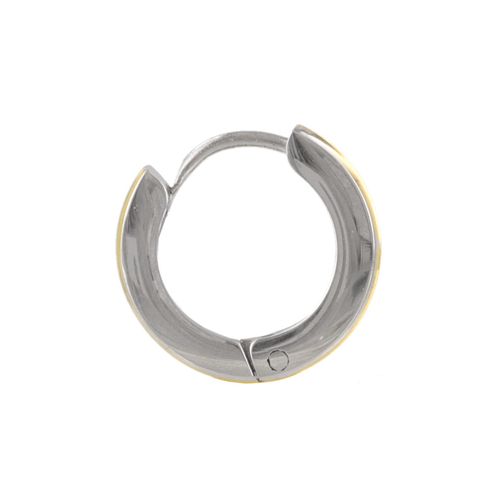 Two Tone Stainless Steel Hoop Earrings