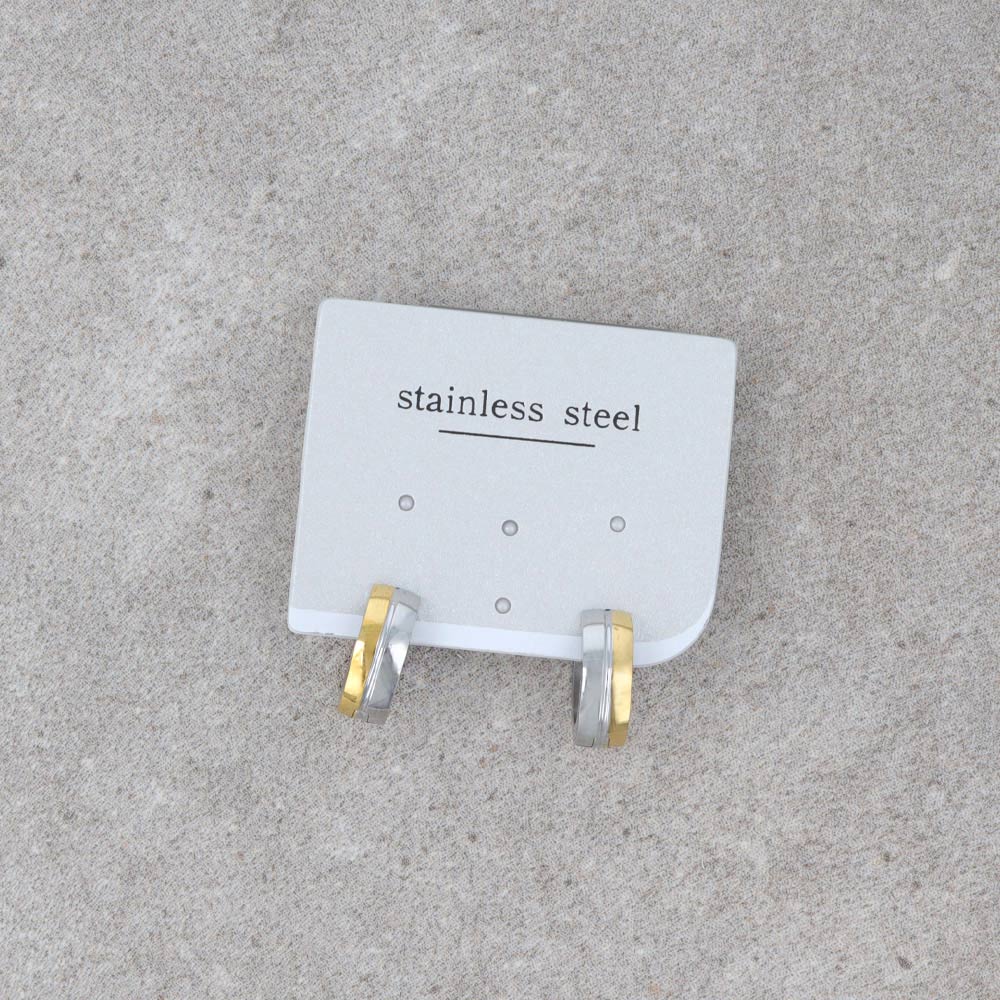 Two Tone Stainless Steel Hoop Earrings