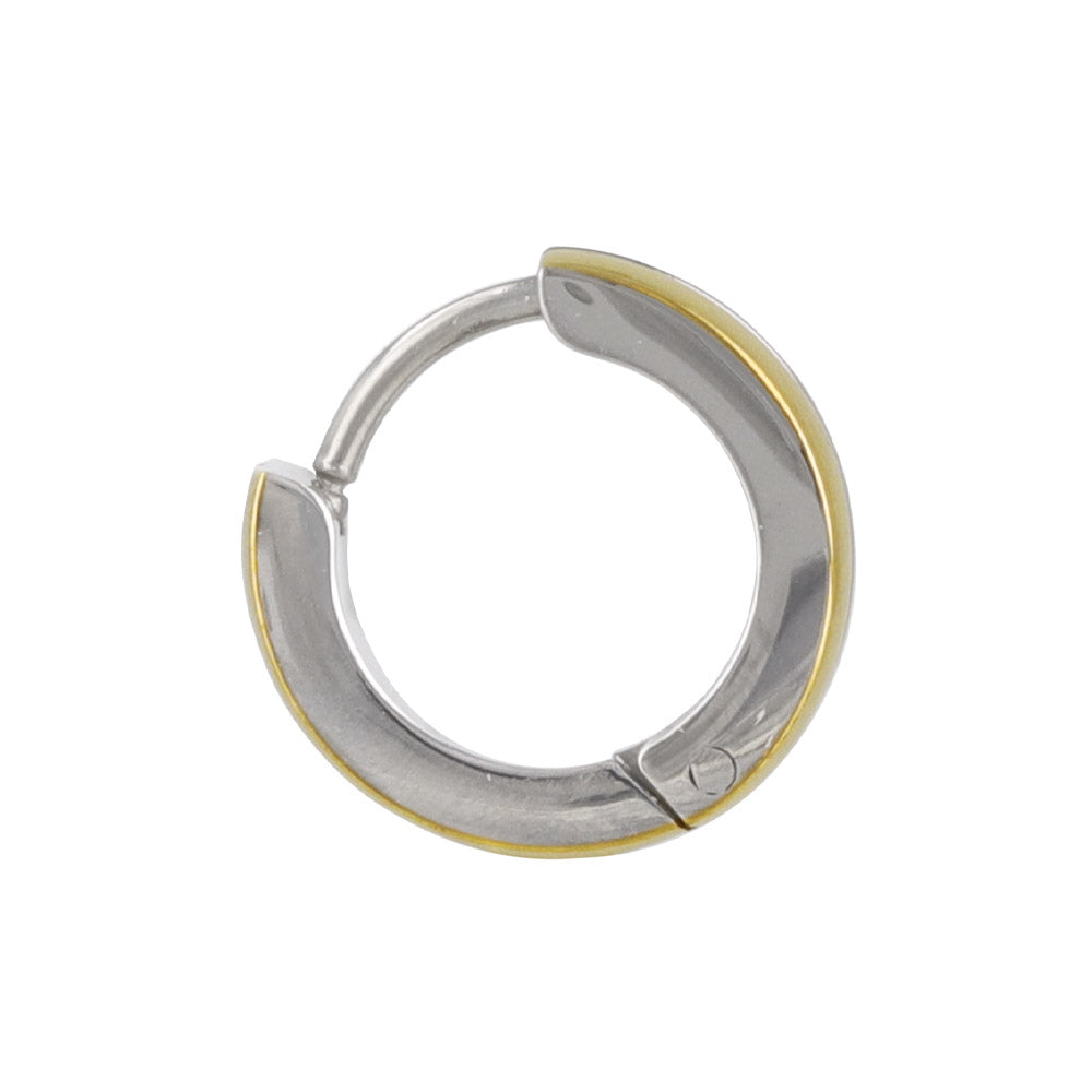 Two Tone Stainless Steel Hoop Earrings