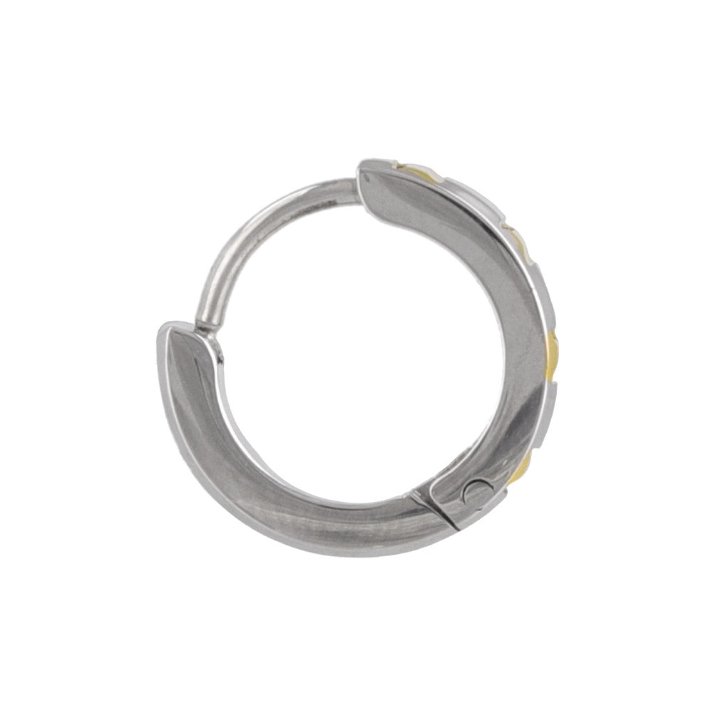 Gold Stripe Stainless Steel Hoop Earrings