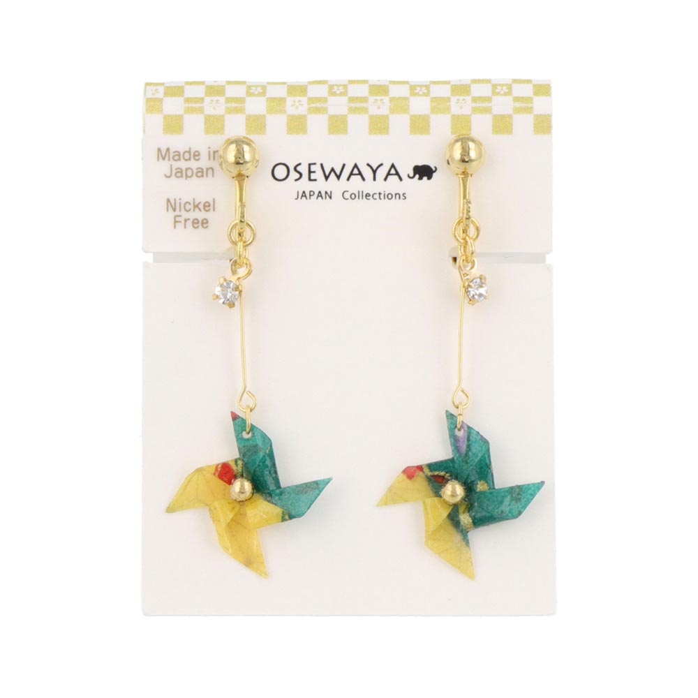 Kazaguruma Clip On Earrings