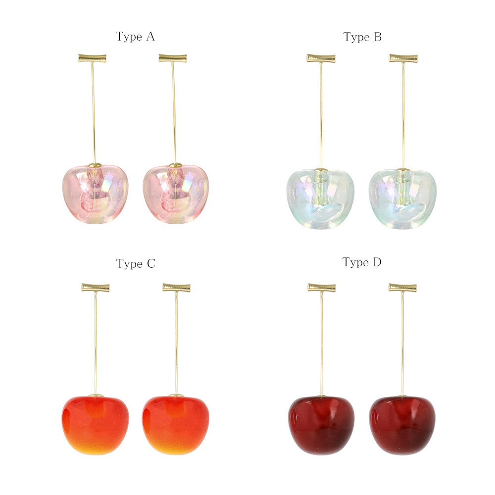 3D Cherry Drop Earrings