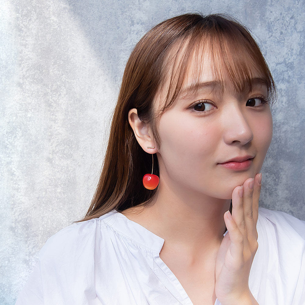 3D Cherry Drop Earrings