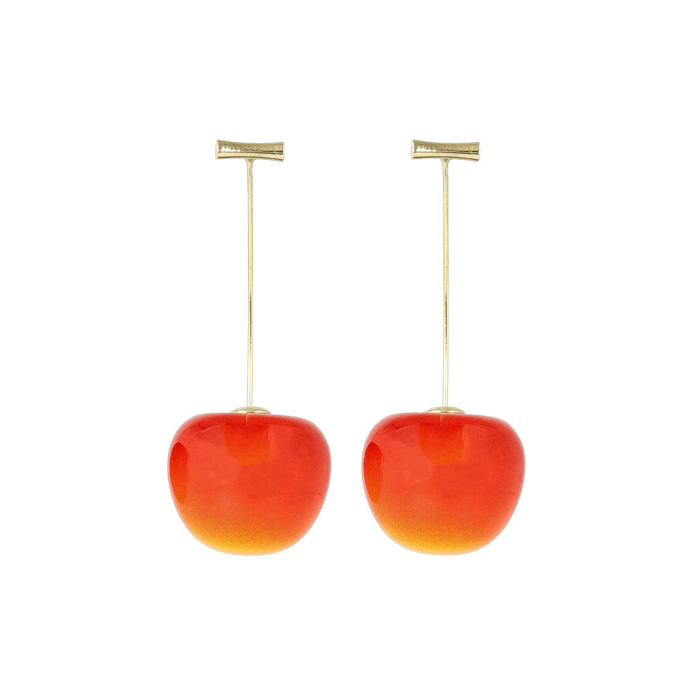 3D Cherry Drop Earrings