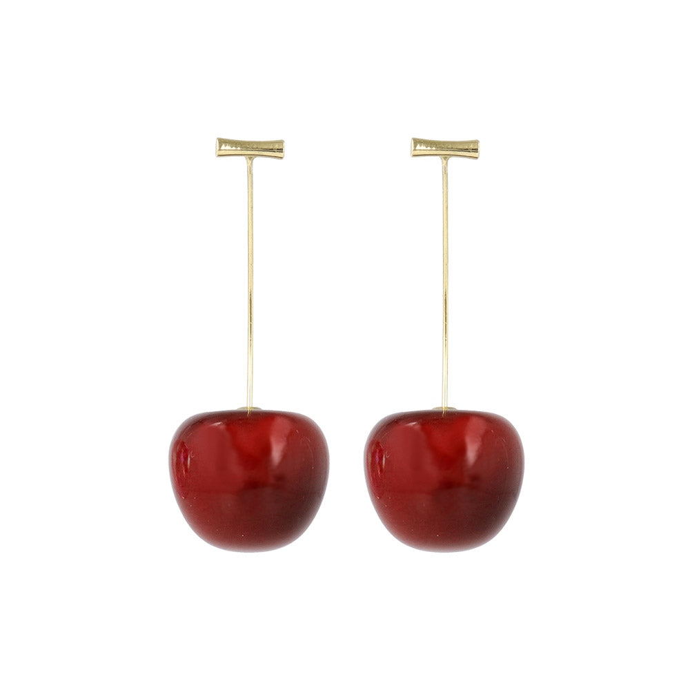 3D Cherry Drop Earrings