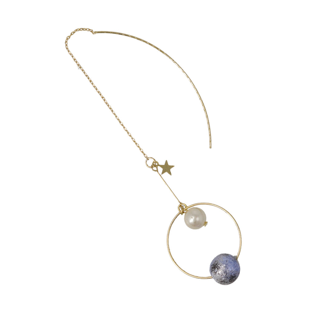 Planetary Drop Threader Earrings