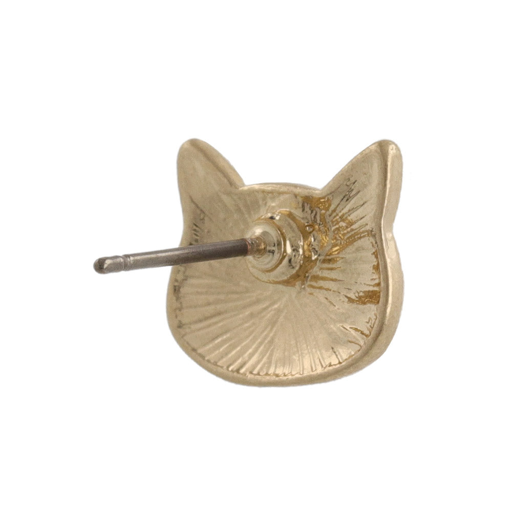 Metallic Cat Face Stud Earrings