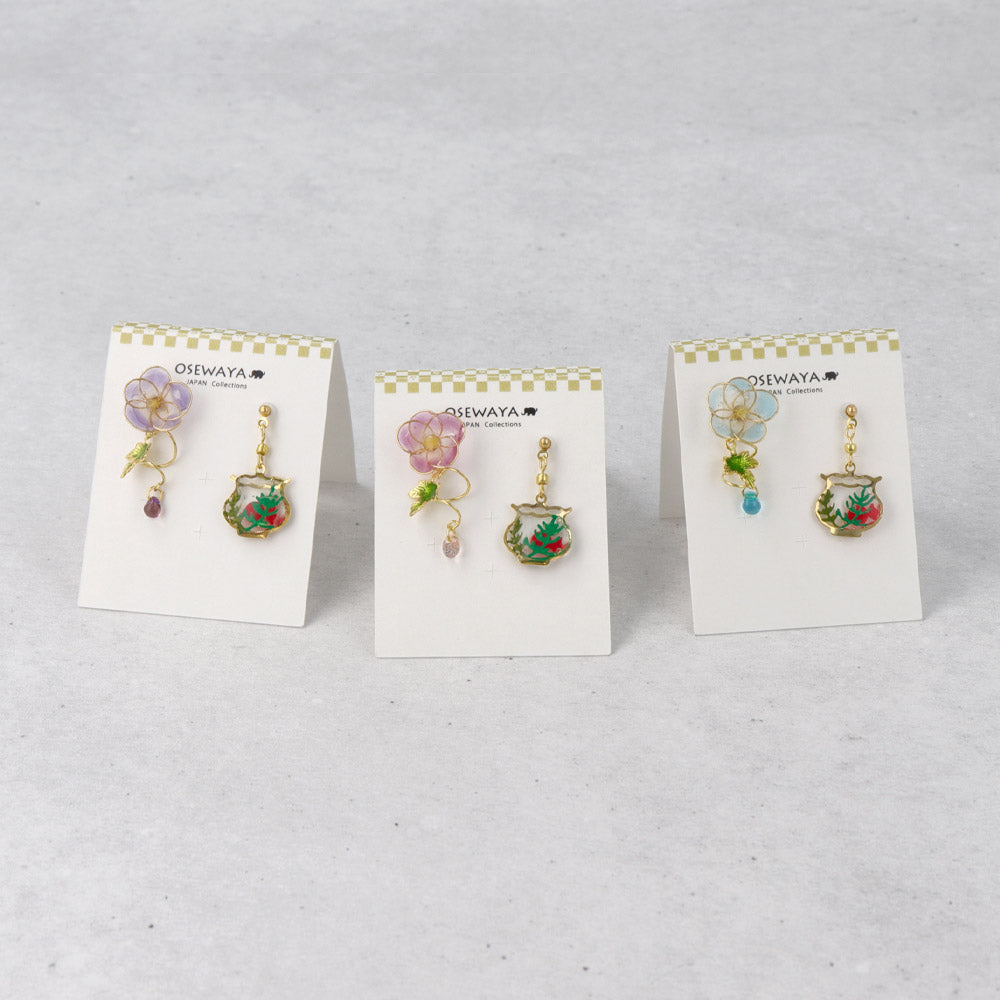 Asagao and Kingyo-Bachi Earrings