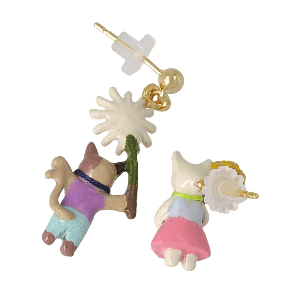 Cat and Dandelion Earrings