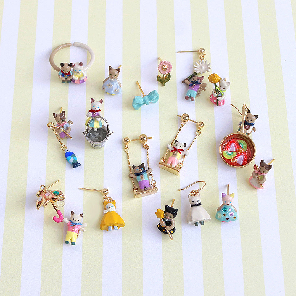 Cat and Dandelion Earrings