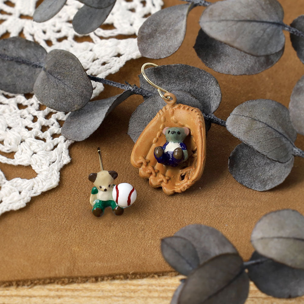 Baseball Bear Earrings