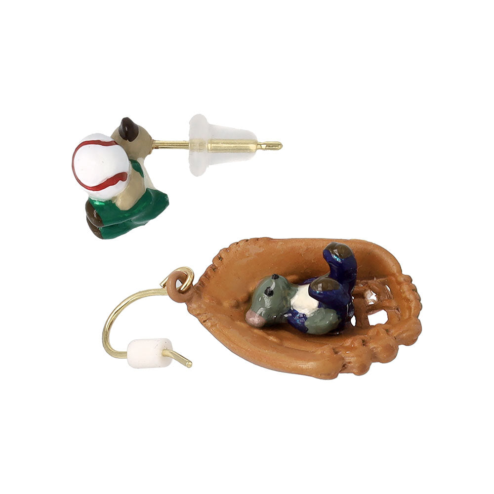 Baseball Bear Earrings