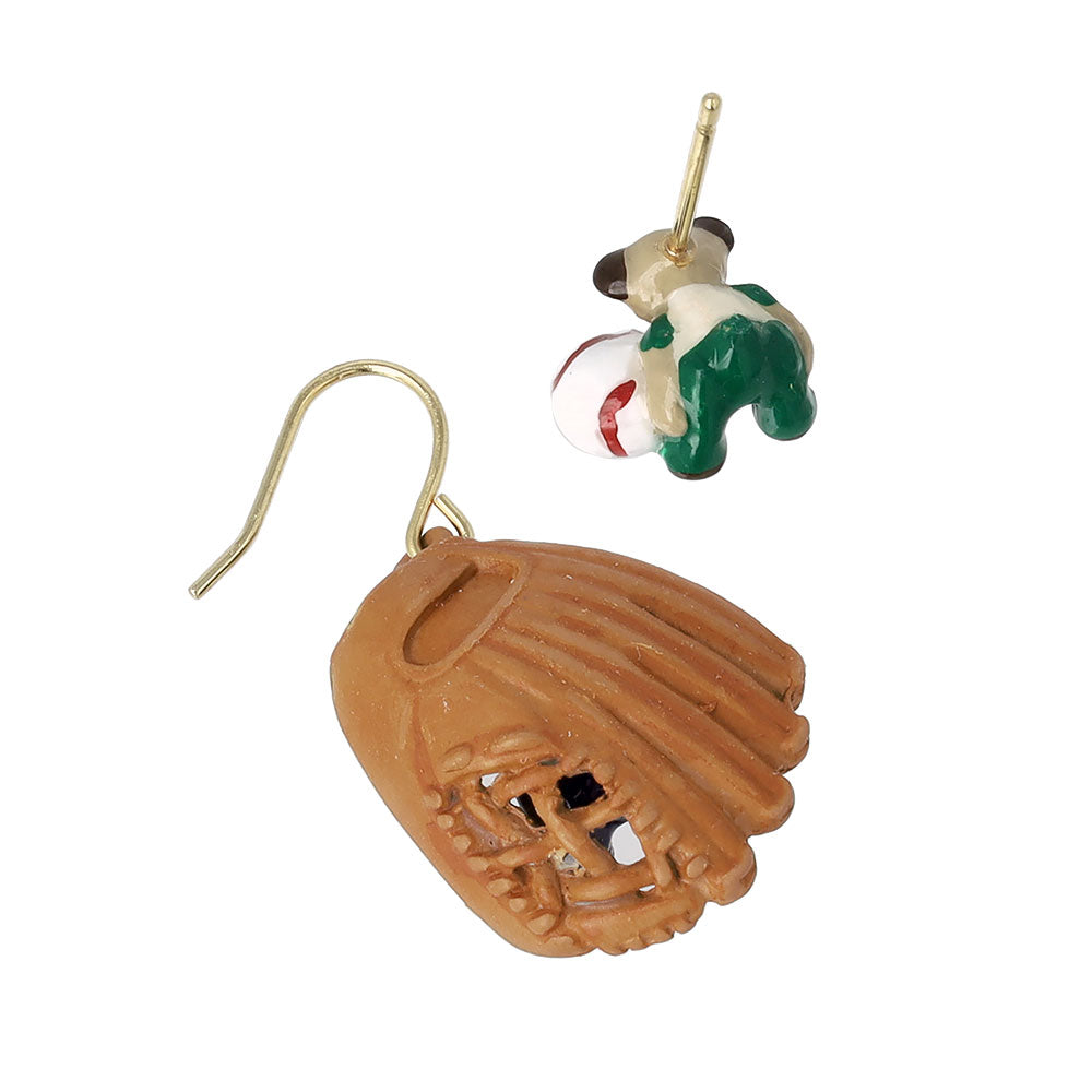 Baseball Bear Earrings