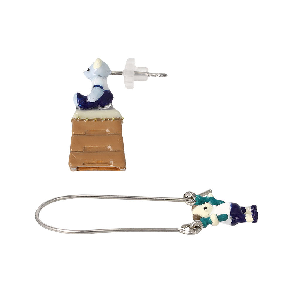 Gymnastics Bear Asymmetric Earrings