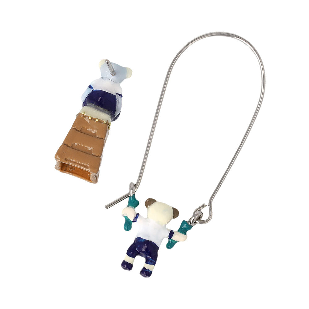 Gymnastics Bear Asymmetric Earrings