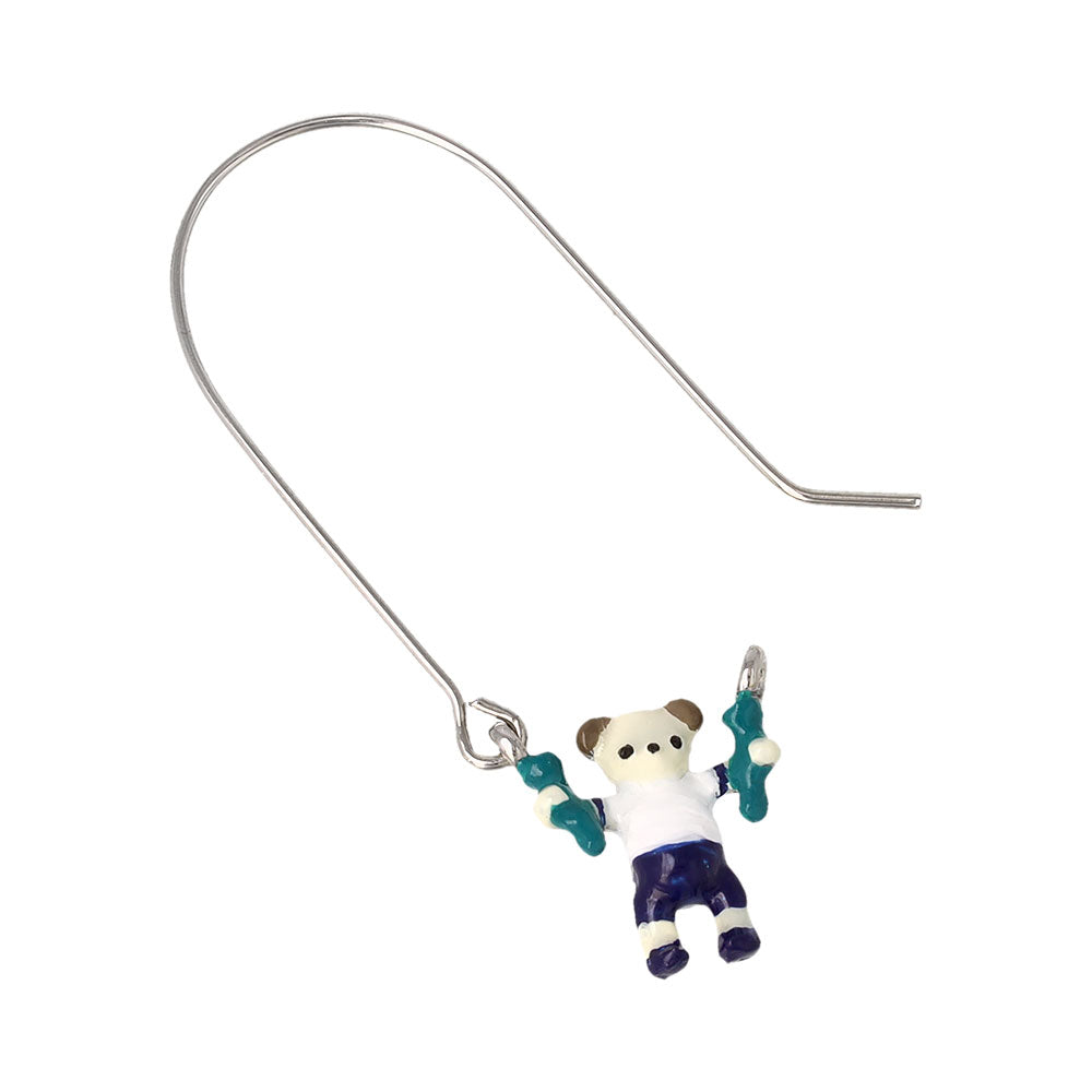 Gymnastics Bear Asymmetric Earrings