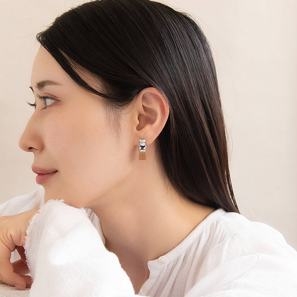 Gymnastics Bear Asymmetric Earrings