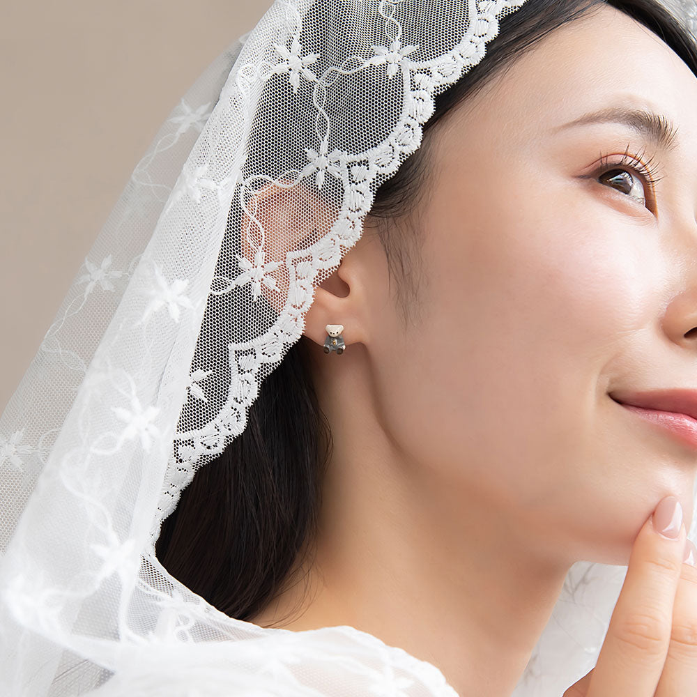 Wedding Bear Stud Earrings