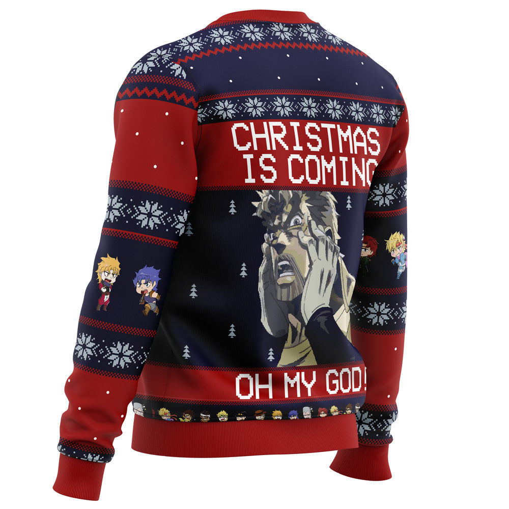 Jojo’s Bizarre Adventure Joseph Joestar Oh My God Ugly Christmas Sweater - 4XL