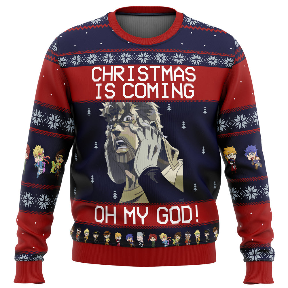 Jojo’s Bizarre Adventure Joseph Joestar Oh My God Ugly Christmas Sweater - 6XL