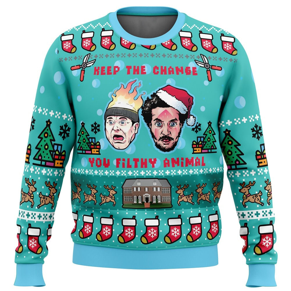 Keep The Change Home Alone Ugly Christmas Sweater - 5XL