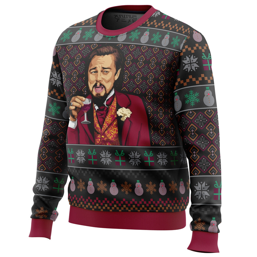 Laughing Leo DiCaprio Meme Ugly Christmas Sweater - 3XL