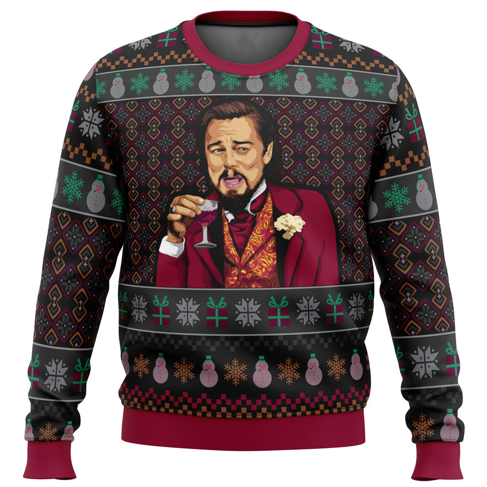 Laughing Leo DiCaprio Meme Ugly Christmas Sweater - 6XL