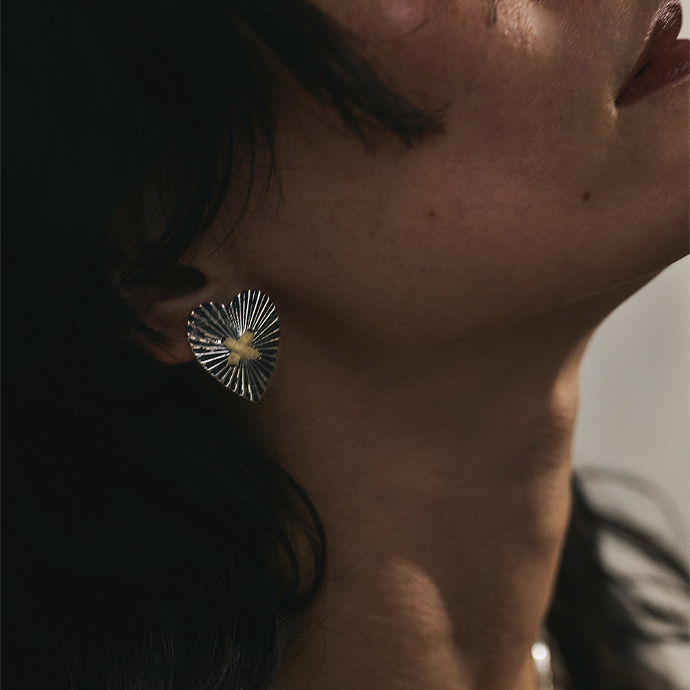 Radiant Heart Clip On Earrings