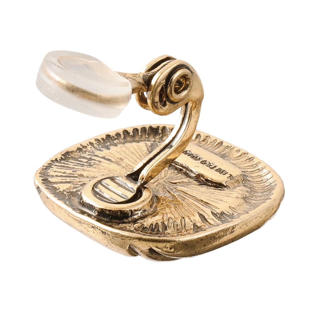Square Dome Clip On Earrings