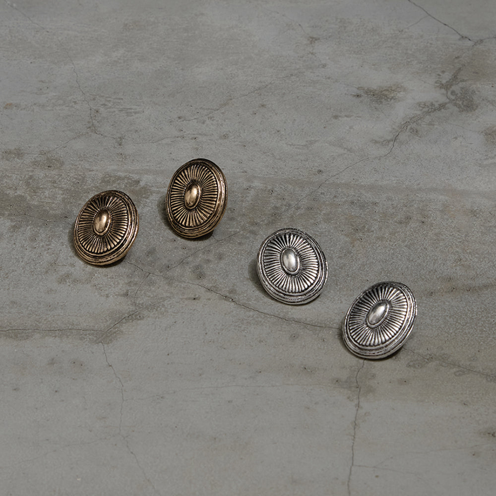 Oval Concho Clip On Earrings