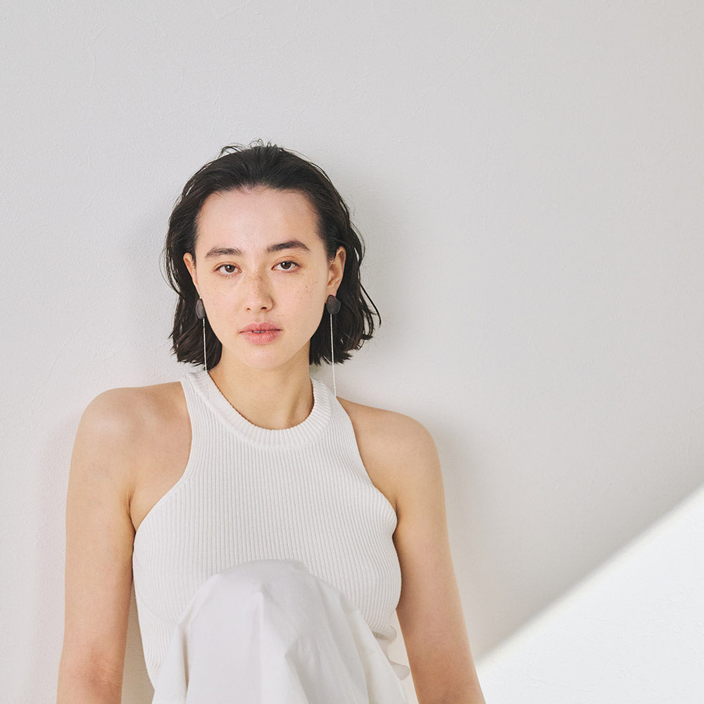 Homaika Pebble Long Chain Drop Earrings