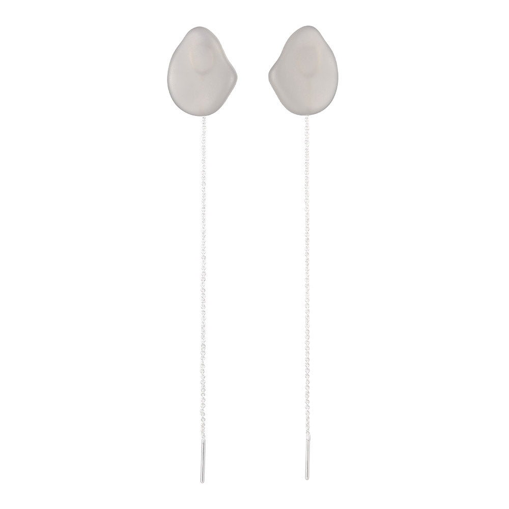 Homaika Pebble Long Chain Drop Earrings