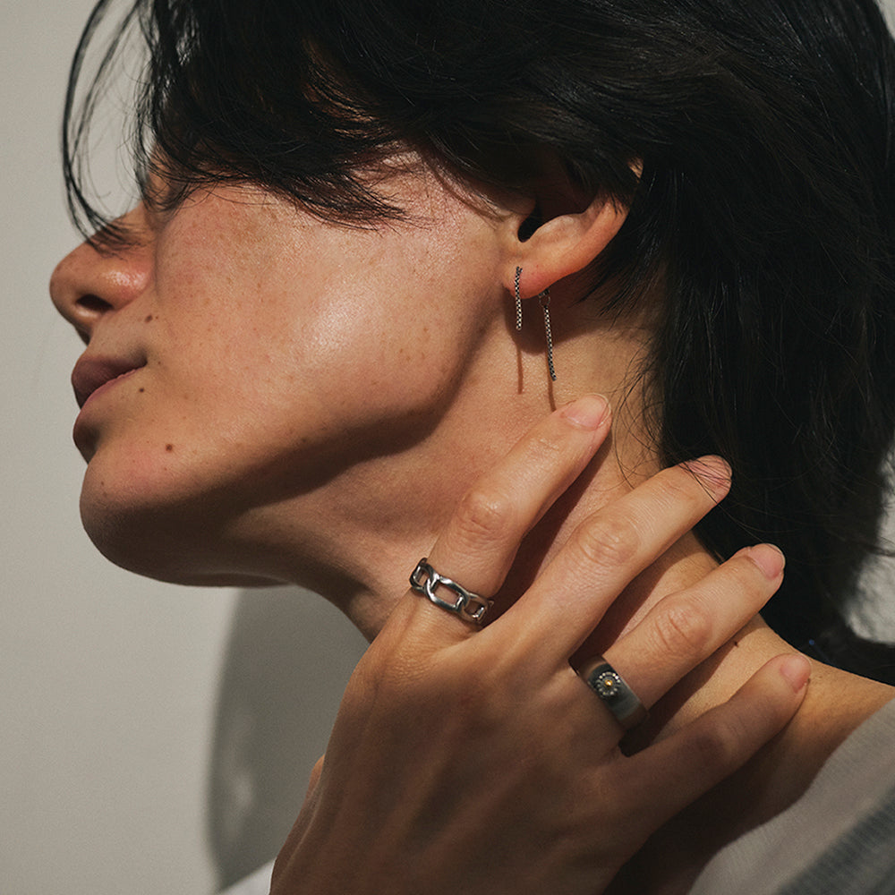 Skinny Chain Front Back Earrings