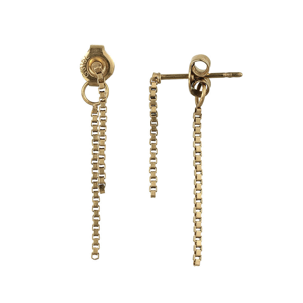 Skinny Chain Front Back Earrings