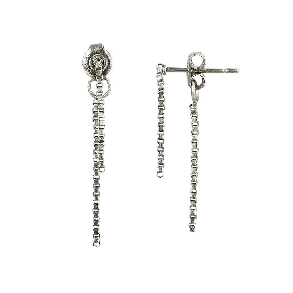 Skinny Chain Front Back Earrings