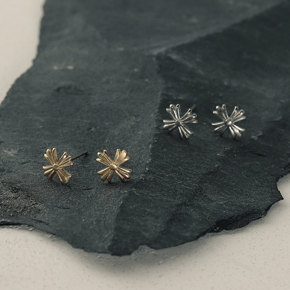 Sculptural Cross Stud Earrings