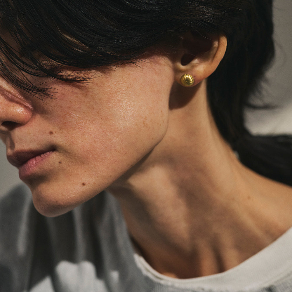 Domed Button Stud Earrings