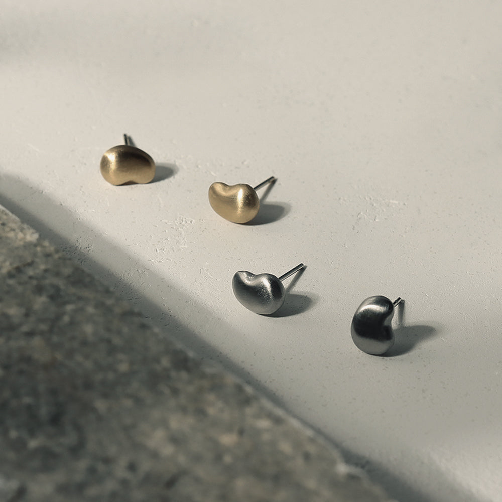 Puffy Bean Stud Earrings