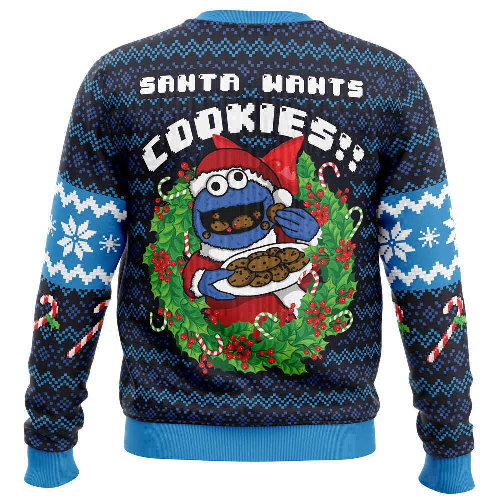 Santa’s Cookies Cookie Monster Ugly Christmas Sweater - 5XL