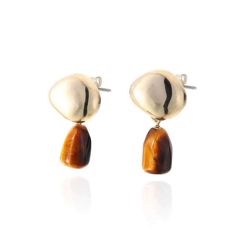 Gemstone Nugget Drop Earrings
