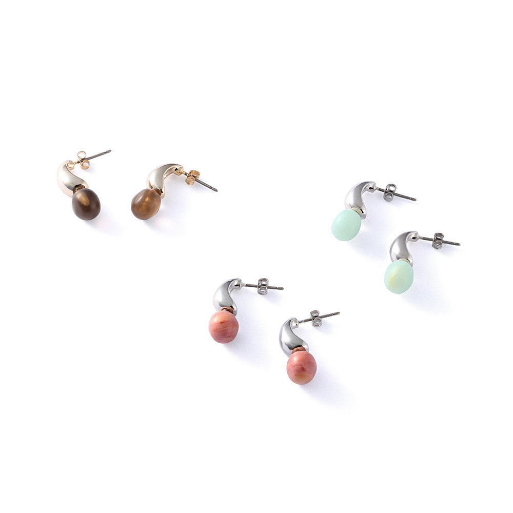 Gemstone Ball Drop Earrings