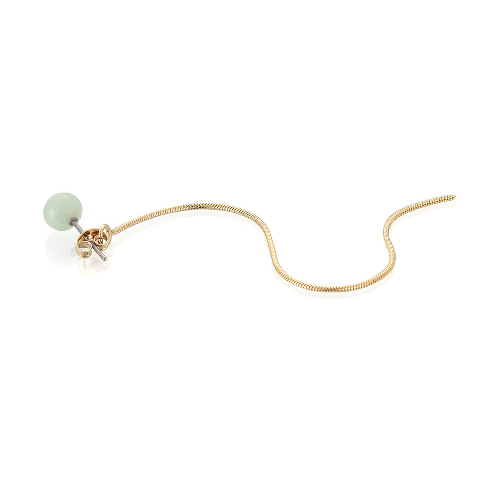 Gemstone Front Back Long Drop Earrings
