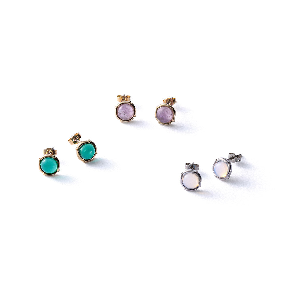 Framed Gemstone Stud Earrings