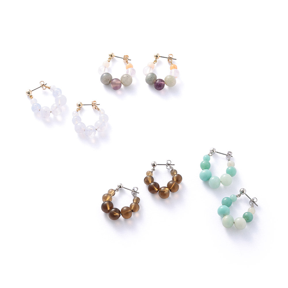 Bubble Gemstone Hoop Earrings