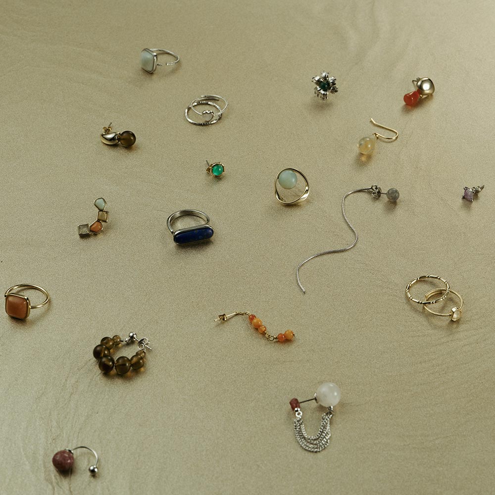 Bubble Gemstone Hoop Earrings