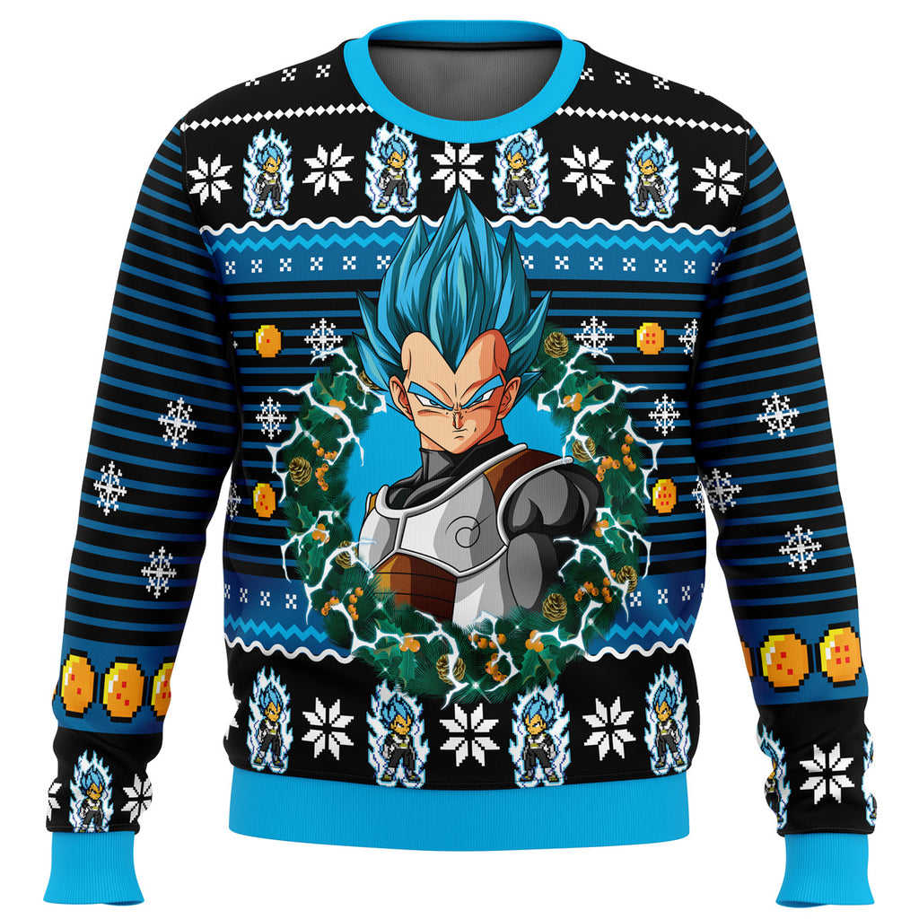Super Saiyan Blue Vegeta Ugly Christmas Sweater - 6XL