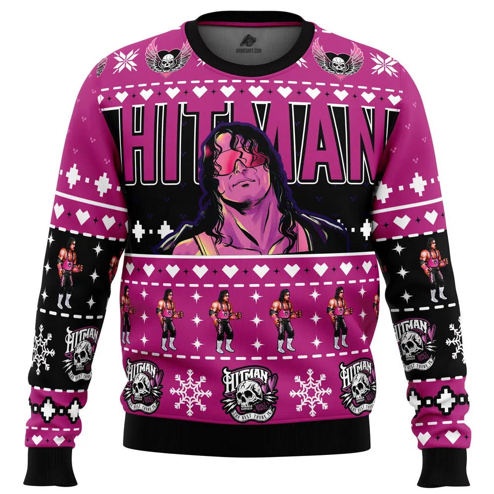 The Hitman Bret Hart Wrestler Ugly Christmas Sweater - 6XL