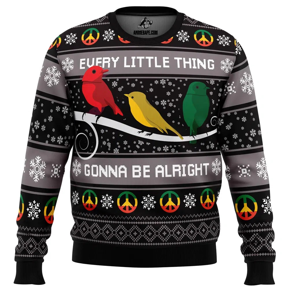Three Little Birds Bob Marley Ugly Christmas Sweater - 4XL
