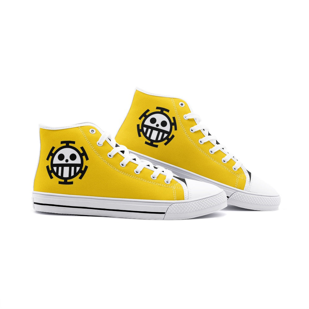Trafalgar Law One Piece Classic High Top Canvas Shoes - White - M US10/EU44